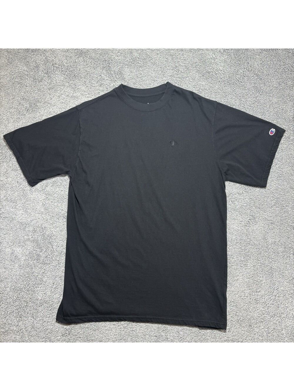 CHAMPION Men’s XL 100% Cotton Solid Black T-shirt - Picture 1 of 12